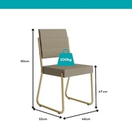 Conjunto com 2 Cadeiras 1736 Douradas - Design Sofisticado e Conforto para sua Sala de Jantar - imagem 3
