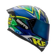 Capacete Fechado Bieffe B-12 KF Azul Metálico/Verde - Segurança e Estilo para Sua Moto - imagem 2