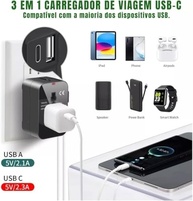Adaptador de Tomada Universal Bivolt com 2 USB + USB-C: Sua Energia em Qualquer Lugar do Mundo! - imagem 5