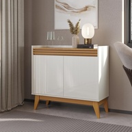 Buffet Aparador Ripado 2 Portas com Pés de MDF Astúrias 92cm - Modernize sua Sala - imagem 1