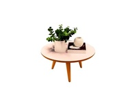 Mesa de Centro Tripe Retro em Off White e Freijó - Design Elegante e Funcional para sua Sala - imagem 2