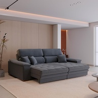 Sofá 3 Lugares Retrátil e Reclinável Lupin Linho Cinza - Conforto e Estilo para sua Sala - imagem 2
