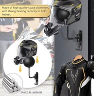 Suporte de Capacete de Moto Giratório 180° com Ganchos para Jaqueta e Chaves - Organize sua Garagem! - imagem 3