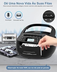Mini System Retrô com CD, Cassete e Bluetooth: Reviva suas Memórias Musicais! - imagem 2