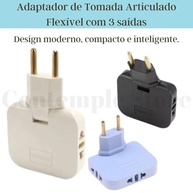 Kit 2 Adaptadores de Tomada Articuláveis 3 Saídas - Organize e Expanda suas Conexões! - imagem 5