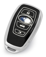 Capa de Chave TPU Macio 4 Botões para Subaru Ascent, BRZ, Crosstrek, Forester, Legacy, Outback, WRX, XV - Proteção Premium Preta - imagem 1