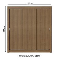 Guarda-Roupa Casal 3 Portas Rustic Sublime - imagem 2