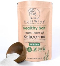 SaltWise Low Sodium Salt Substitute, Plant Based Mineral Salt, Salicornia White Salt, Kosher, 100% Natural, No Additives (7.05 Oz / 200g) - imagem 1