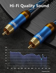 Cabo Subwoofer EMK 2m: Som Imersivo com Conexão Digital Coaxial RCA Dourado - imagem 4
