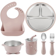 Conjunto de Alimentação Infantil 6 em 1 com Sucção - PandaEar em Aço Inoxidável - imagem 1