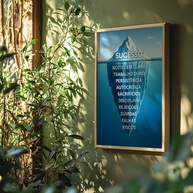 Quadro Decorativo Sucesso Iceberg Motivacional com Moldura - Frase de Inspiração para Trabalho, Persistência e Disciplina - imagem 1