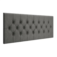 Cabeceira Casal Capitonê Estofada Paris Suede Cinza - Design Sofisticado e Conforto Premium - imagem 2
