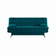 Sofá-Cama Azul Turquesa: 3 Lugares e Suede! - imagem 2