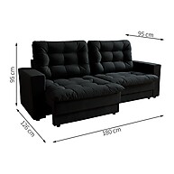 Sofá Retrátil 3 Lugares Lubeck: Conforto em Suede! - imagem 2