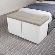 Puff Báu Banqueta Organizador Quadrado em Suede - Caixa de Brinquedos para Sala e Quarto Infantil - imagem 4