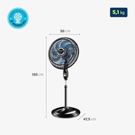 Ventilador de Coluna Mondial Super Turbo 8 Pás - 140W, 110V, Preto - imagem 3