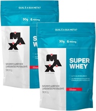 Kit 2x Super Whey Protein Morango 900g Max Titanium - imagem 1