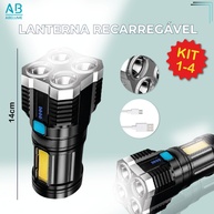 Super Lanterna LED: Kit 4 Portátil e Recarregável - imagem 1