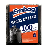 Saco de Lixo Super Resistente 100L - Pacote com 100 Unidades, Fundo Reforçado para Uso Doméstico - imagem 1