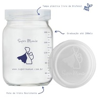 Super Mamãe - Potes de Vidro para Leite Materno 200ml com Tampa Rosqueável | Kit com 5 Unidades para Armazenamento Seguro - imagem 3