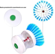 Escova de Limpeza com Dispensador de Detergente Rosa - Multiuso para Cozinha e Superfícies - imagem 5