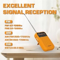 Rádio Portátil XHDATA D220: AM/FM/SW com Recepção Superior e Design Clássico (Laranja) - imagem 4