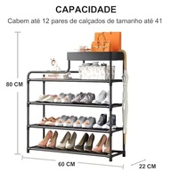 Sapateira Organizadora Moderna com Prateleira Superior - 12 Pares, Design Elegante Branco - imagem 4