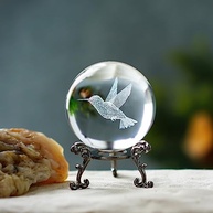 ZEERSHEE Bola de Cristal 3D Beija-flor 60mm com Suporte - Decoração Elegante e Presente Encantador - imagem 4
