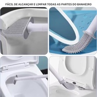 Kit 2 Escovas Sanitárias de Silicone com Suporte Antibacteriana - Limpeza Completa e Higiênica para Banheiro - imagem 4