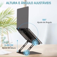 Suporte para Notebook com Cooler Ajustável - Base Ergonômica com Ventilação USB-C para 10-17.3" | Até 8Kg - imagem 5