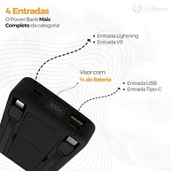 Power Bank Indução 10.000mAh Turbo 22.5W Ultra Rápido com Suporte Dobrável - Universal Android/iOS - imagem 5