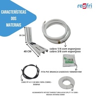 Kit Instalação Ar Condicionado 4 Metros - 9000 a 12000 BTUs Inverter | Tubos 1/4 e 3/8 com Suporte 400mm - imagem 3