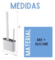 Kit Escovas de Limpeza Sanitária com Suporte Auto-Adesivo 2 em 1 – Praticidade e Higiene no Banheiro - imagem 2