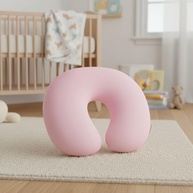 Almofada de Amamentação Ergonômica Rosa Bebê - Capa Lavável e Suporte Confortável - imagem 4
