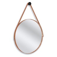 Espelho Redondo Adnet 60cm Caramelo - Design Escandinavo com Suporte em Alumínio | Ideal para Sala, Quarto e Banheiro - imagem 4