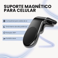 Suporte Magnético Veicular para Celular: Rotação 360° e Design Premium Preto - imagem 3