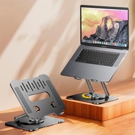 Suporte para Notebook Ajustável Base Giratória 360º Apoio Dobrável Laptop até 17 Polegadas Resistente Estável Ergonômico Articulado Portátil de Mesa em Metal - imagem 3
