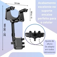Suporte de Celular para Carro Giratório 360° - Fixação no Retrovisor | Ajuste Perfeito e Fácil Instalação - imagem 5
