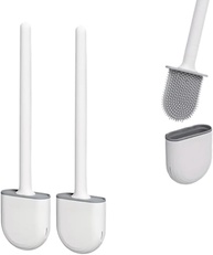 Kit 2 Escovas Sanitárias Silicone Premium com Suporte - Flexível, Antibacteriana e Multiuso para Banheiro - imagem 1