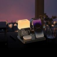 Luminária Wireless 6 em 1: Carregador, Relógio e Suporte - imagem 3