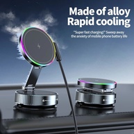 Suporte Magnético Veicular com Cooler e Carga Rápida 15W - imagem 1