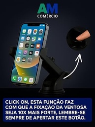 Suporte Veicular Ultra Forte 360°: Fixação Perfeita para Seu Celular (Uber, Waze, GPS) - imagem 4