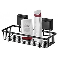 Suporte Porta Shampoo com Ventosa Preto Fosco – Prático e Resistente - imagem 1