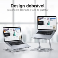 Suporte para Notebook Alumínio Ajustável 360º com Rotação Completa e Design Ergonômico para Tela até 17" - imagem 4