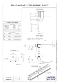 Fecho Alavanca Maxim Ar Alumínio Suprema Udinese FEC725D Branco - Elegância e Segurança - imagem 4