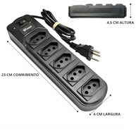 Filtro de Linha FERNIK 5 Tomadas Bivolt com Proteção Contra Surtos e Cabo 80cm - Preto - imagem 5
