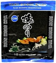 Nori Alga Marinha Yaki Sushi GW Premium 10 Folhas 28g Importada - imagem 2