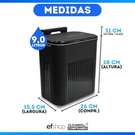 Lixeira Suspensa 9L com Alça e Suporte Adesivo - Moderna e Prática para Banheiro e Cozinha (Preto) - imagem 4