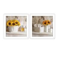 Kit 2 Quadros 18x18 cm com Tema Girassol para Banheiro e Lavabo | Decoração Elegante e Sustentável - imagem 3