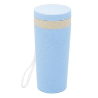 Copo Térmico LYOR de Bambu e PP com Parede Dupla, Alça e Tampa Azul 310ml - Sustentável e Estiloso - imagem 1
